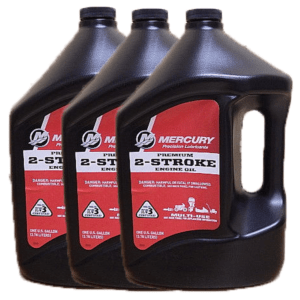 Genuine Mercury Premium 2-Cycle Outboard Oil 1 Gallon 92-858022K01 (3 Pack)