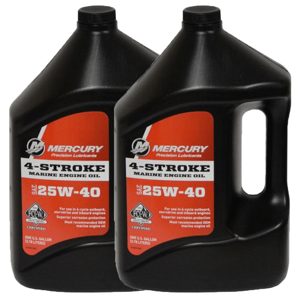 Genuine Mercury25W40 4-Cycle Oil 1 Gallon 92-8M0078628 (2 Pack) - Oil by  Mercury