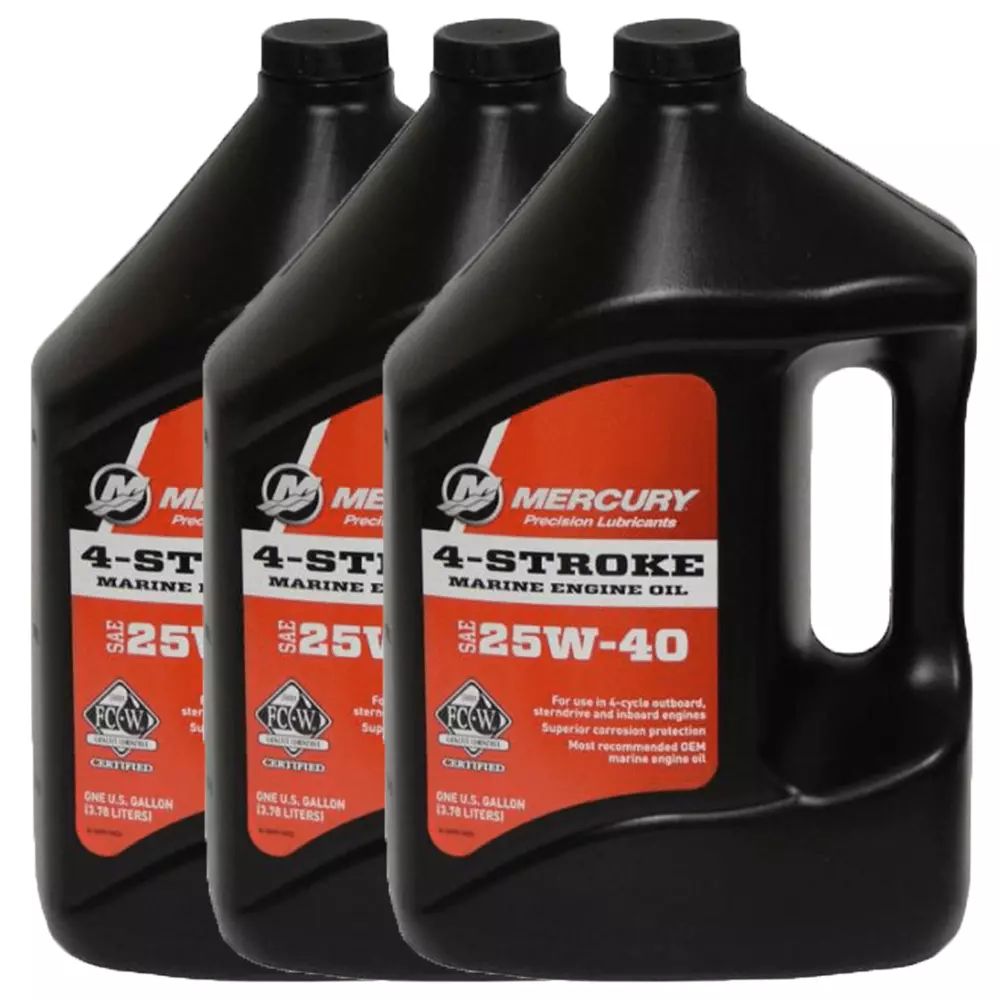 Genuine Mercury25W40 4Cycle Oil 1 Gallon 928M0078628 (3 Pack) Oil